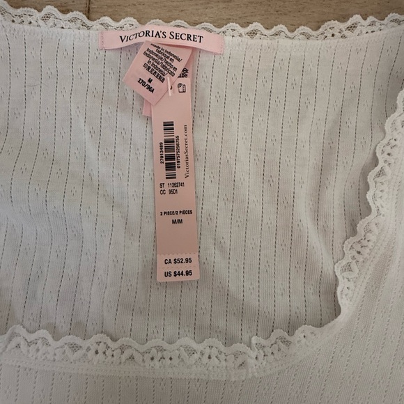 NWT VICTORIA'S SECRET Pointelle Modal Long-Sleeve & Shortie Set / Size Medium - Picture 9 of 12